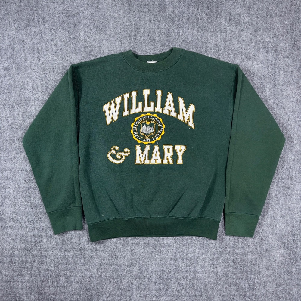 Vintage William & Mary College Sweatshirt Mens Small Green